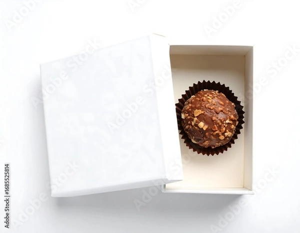 Obraz Chocolate truffle in white box