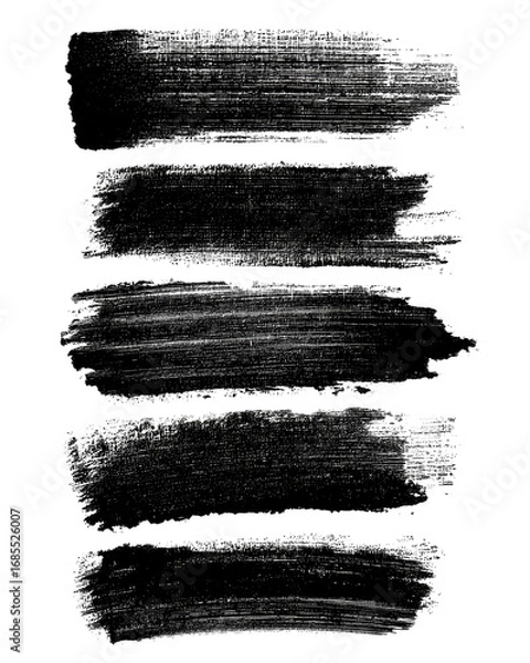 Obraz Five dark, textured brushstrokes