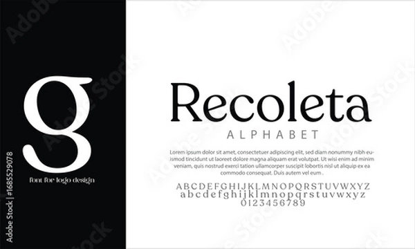 Obraz Recoleta Regular vector alphabet font for logo design