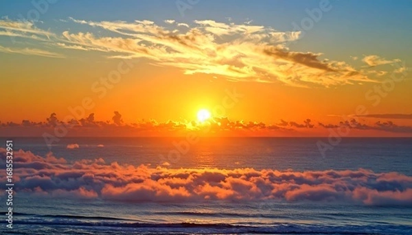 Obraz Sunrise over a tranquil ocean