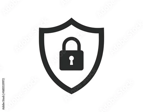 Obraz Shield with a lock graphic.  Security icon
