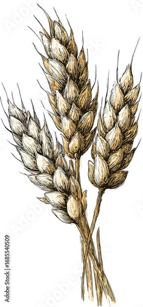 Fototapeta Detailed illustration of a wheat ear (1)