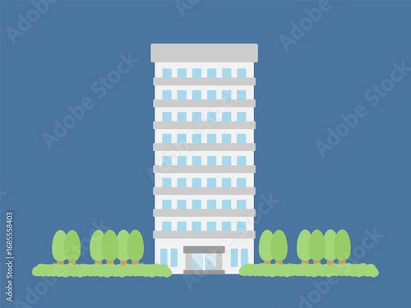 Fototapeta タワーマンション 高層ビル 建物 イラスト