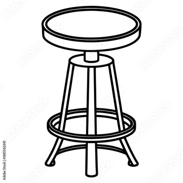 Obraz Minimalist Bar Stool Line Art Vector