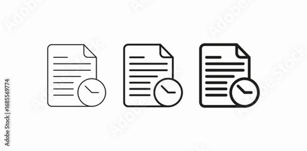Obraz document time history icon sign vector