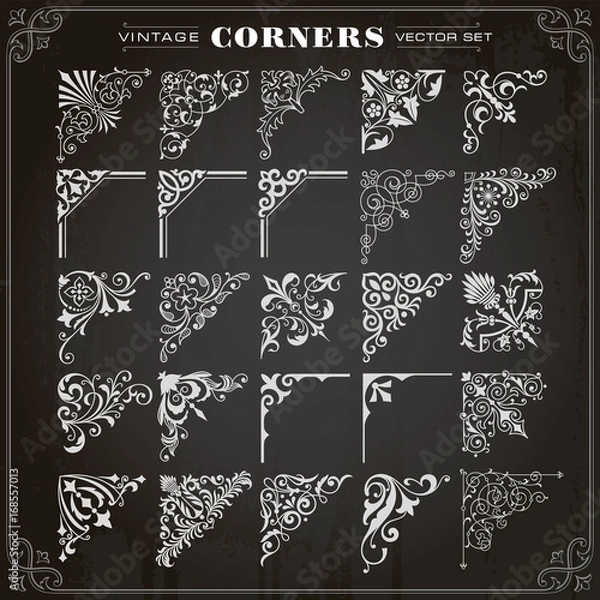 Obraz Vintage Design Elements Corners And Borders Set 1
