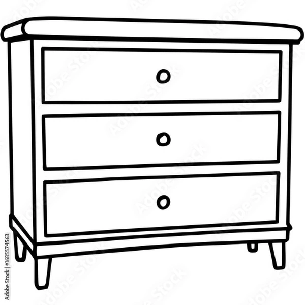 Fototapeta Minimalist Drawer Line Art Vector