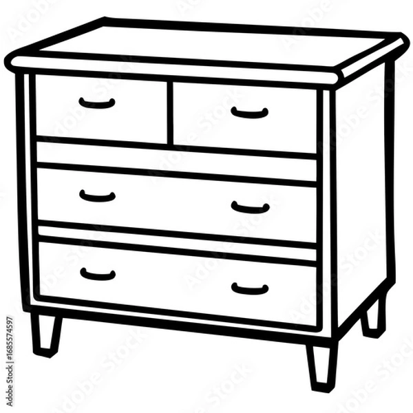 Fototapeta Minimalist Drawer Line Art Vector