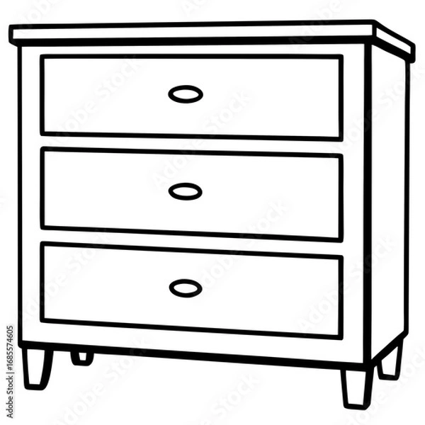 Obraz Minimalist Drawer Line Art Vector