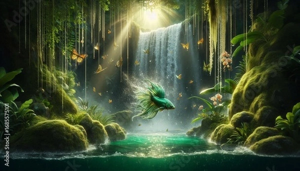 Fototapeta Emerald Leap by the Falls