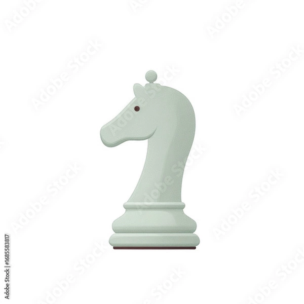 Obraz White knight chess piece representing strategy and intelligence on a clean background.