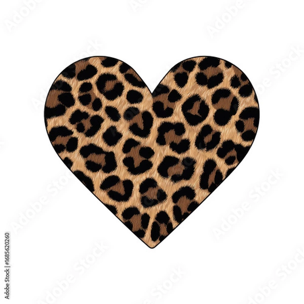 Obraz A heart-shaped design featuring a leopard print pattern