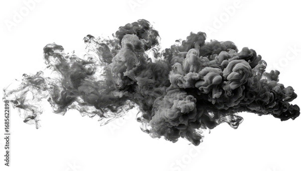 Fototapeta Abstract grayscale ink cloud (1)