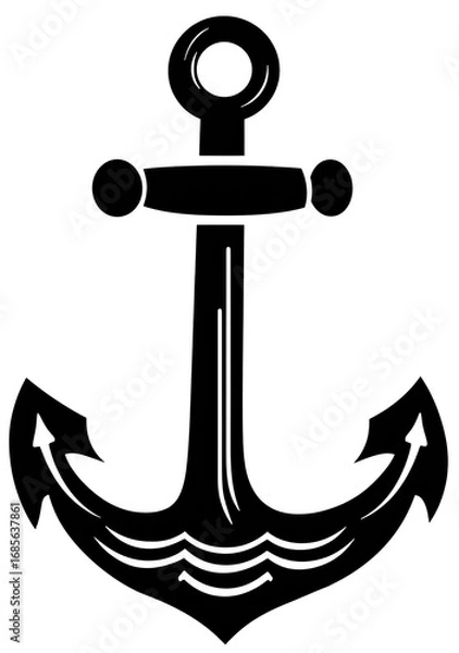 Fototapeta Solid black graphic of an anchor