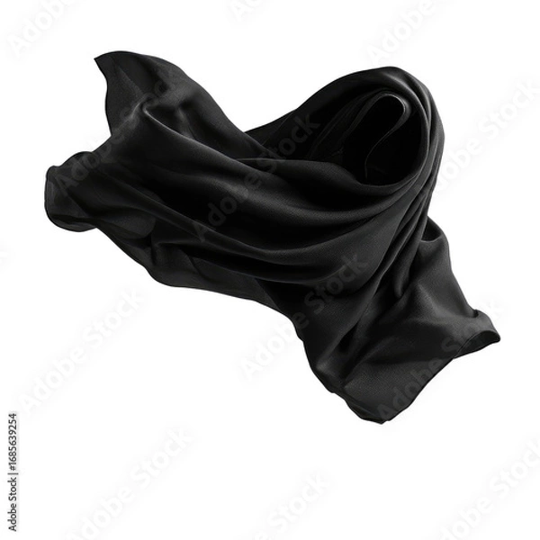 Obraz Dark fabric drapes in a dynamic swirl