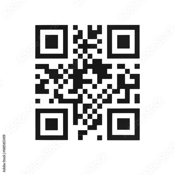 Fototapeta Gray QR Code Pattern on Transparent Background Square