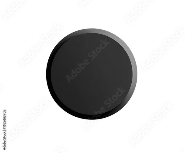 Fototapeta A solid, dark gray/black circle, smooth surface