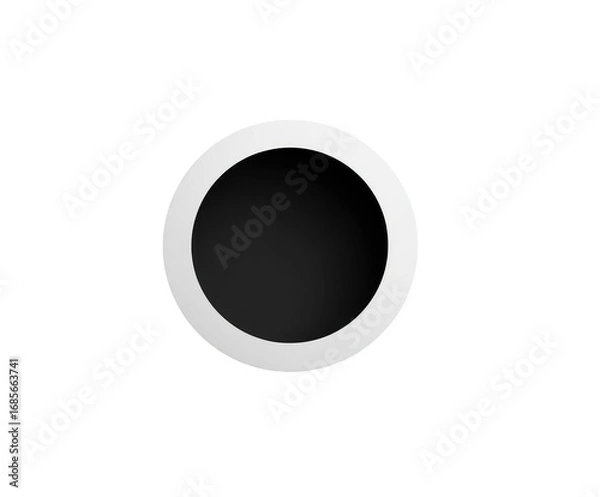Fototapeta A simple, white ring encircles a solid black circle