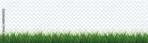 Fototapeta Green Grass Border With Transparent Background