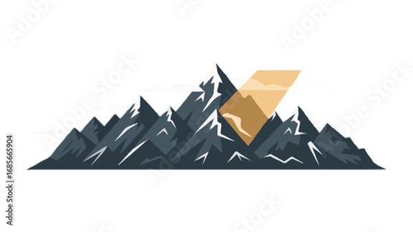 Fototapeta high mountains cut out, isolated on transparent background 