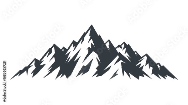 Fototapeta high mountains cut out, isolated on transparent background 