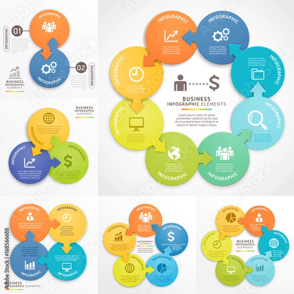 Fototapeta Business Infographics design template. Vector illustration. Can be used for workflow layout, diagram, number options, start-up options, web designs.