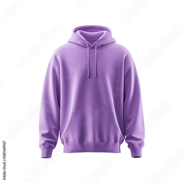 Fototapeta Lavender-purple hoodie, front view,  plain design