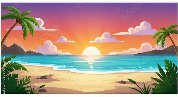 Obraz Tropical beach sunset