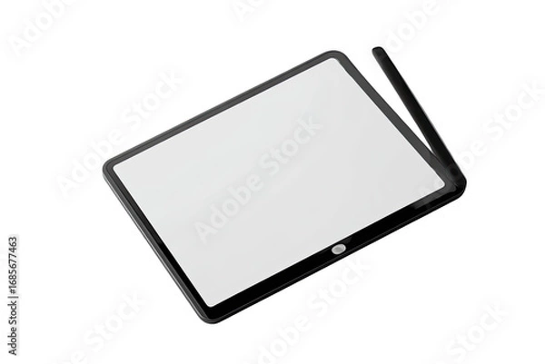 Fototapeta Sleek tablet with stylus, angled view