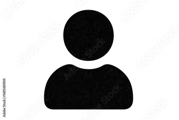 Fototapeta Black silhouette of a person against a transparent background, ideal for design projects or profile placeholders in digital applications
