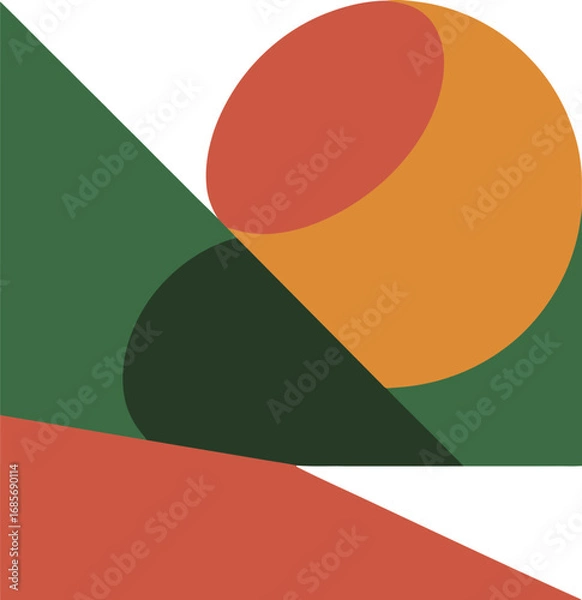 Fototapeta Abstract geometric composition with warm earthy tones and organic shapes