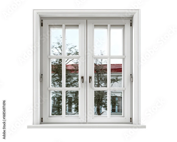 Fototapeta Window Frames Isolated on White Background as Transprent. PNG. AI GENERATED