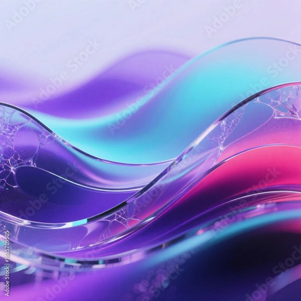 Obraz purple fractal glass gradient colorful wave blurred background, noise textured abstract transparent glass trendy wallpaper, for web, banner, fashion, technology