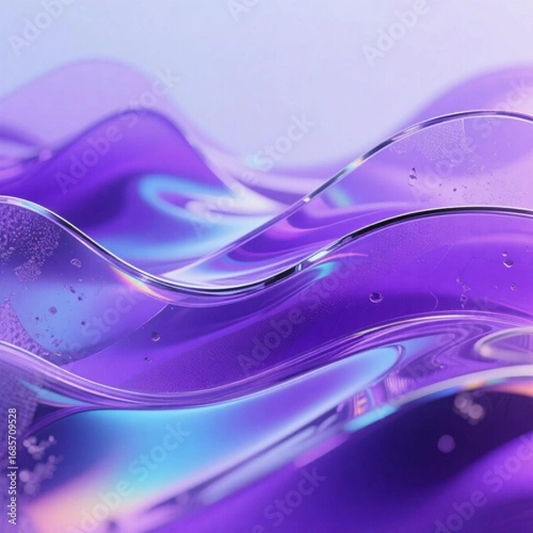Obraz purple fractal glass gradient colorful wave blurred background, noise textured abstract transparent glass trendy wallpaper, for web, banner, fashion, technology