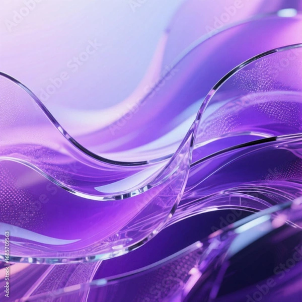 Obraz purple fractal glass gradient colorful wave blurred background, noise textured abstract transparent glass trendy wallpaper, for web, banner, fashion, technology