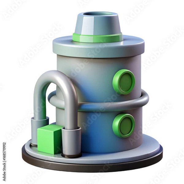 Obraz 3D Render of a Futuristic Industrial Machine or