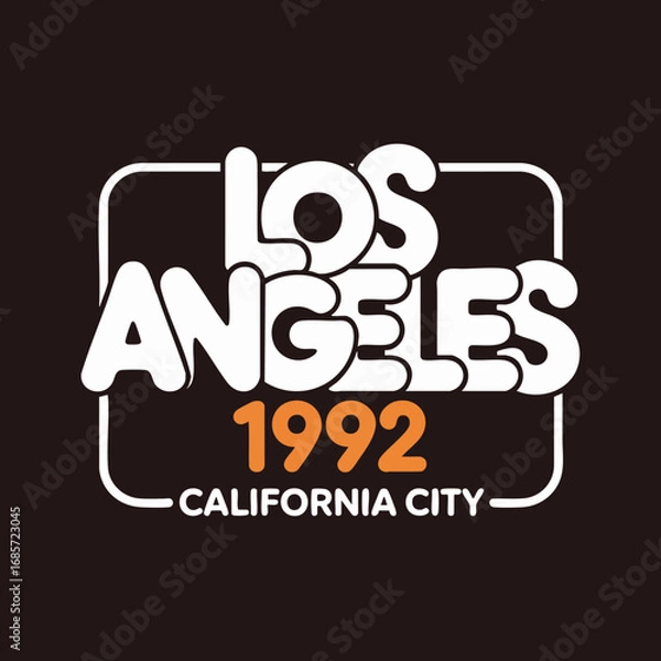 Obraz Los Angeles 1992 California Streetwear Typography Vector