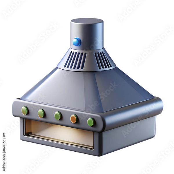 Obraz Modern Kitchen Range Hood 3D Render of Sleek and