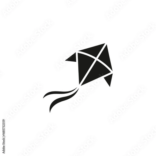 Obraz Simple black kite icon design illustration.