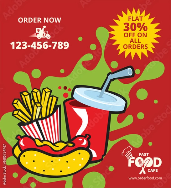 Obraz fast food flyer.eps