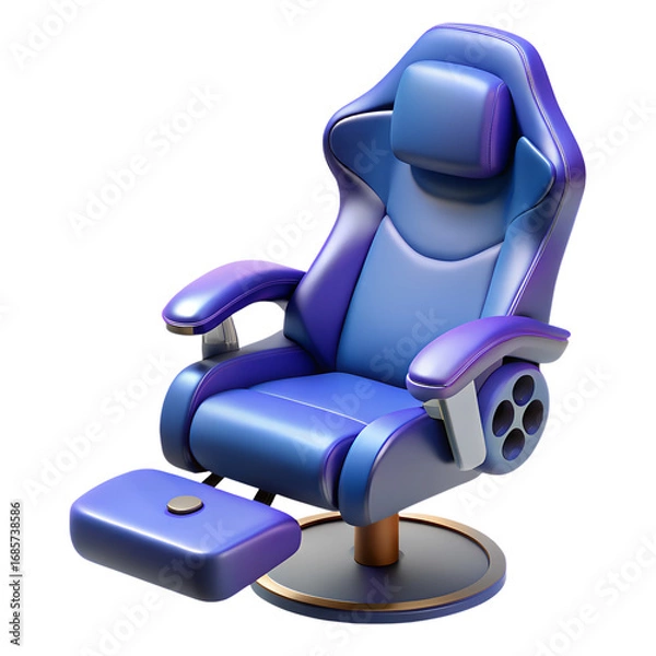 Fototapeta Isometric 3D virtual reality gaming chair on white background.