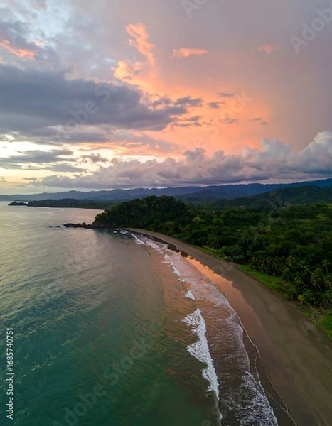 Obraz Coastal sunset over tropical beach