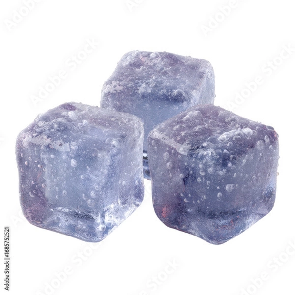 Fototapeta Ice Cubes with Unique Color and Texture in Bright Background