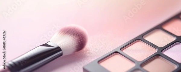 Fototapeta A clean and elegant product shot of cosmetic items with space for text or design.