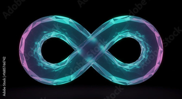 Fototapeta Dynamic glowing infinity symbol design, perfect for concepts of eternity, future, and innovation