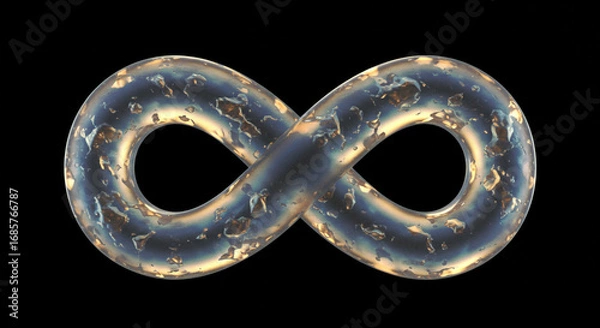 Fototapeta Abstract infinity symbol with iridescent texture represents endless possibilities and concepts