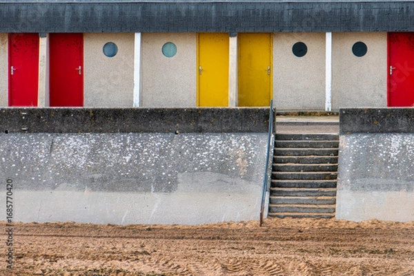 Obraz cabines de plage multicolores à Luc-sur-Mer