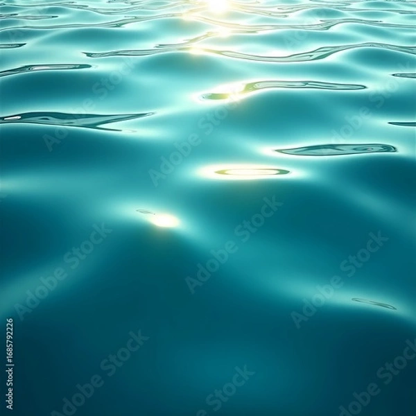 Fototapeta An image of gentle turquoise waves under a bright sky.