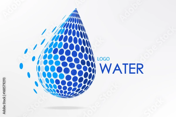 Obraz abstract  logo water  design vector graphic with dot 