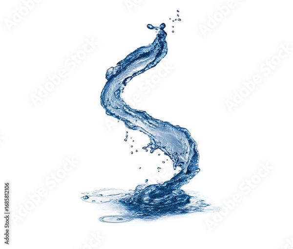 Obraz Fluid, swirling water,  S shape,  dynamic splash